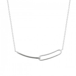 Collier argent massif 925/000 maillons entrelacés tendance chaine