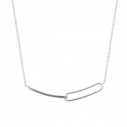 Collier argent massif 925/000 maillons entrelacés tendance chaine