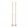 Boucles d'oreilles chainettes étoiles Plaqué Or 18 carats et zirconium
