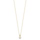 Collier Plaqué Or 18 carats duo zirconium rond et petite goutte