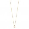 Collier Plaqué Or 18 carats duo zirconium rond et petite goutte