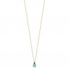 Collier Plaqué or 18 carats 3 pierres véritables griffées