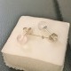 Boucles d'oreilles argent 925/000 clous quartz rose 6 mm