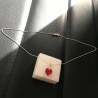 Collier pendentif petit coeur cristal swarovski rouge siam en argent 925