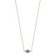 Duo collier + bracelet Plaqué or 18 carats quartzite vert pierre naturelle