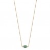Duo collier + bracelet Plaqué or 18 carats quartzite vert pierre naturelle