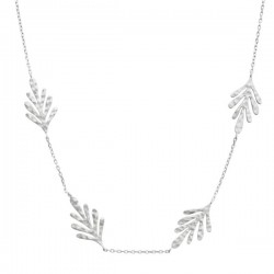 Collier argent massif 925/000 feuilles exotiques Bijou nature