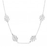 Collier argent massif 925/000 feuilles exotiques Bijou nature