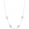 Collier argent massif 925/000 feuilles exotiques Bijou nature