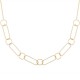 Duo collier + bracelet Plaqué Or 18 carats gros maillons largeur 11 mm