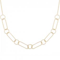 Duo collier + bracelet Plaqué Or 18 carats gros maillons largeur 11 mm