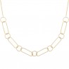Duo collier + bracelet Plaqué Or 18 carats gros maillons largeur 11 mm