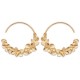 Boucles d'oreilles créoles fleurs Plaqué Or 18 carats Bijou Nature
