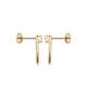 Boucles d'oreilles gouttes Plaqué Or 18 carats et zirconium