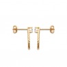 Boucles d'oreilles gouttes Plaqué Or 18 carats et zirconium