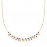 Collier Plaqué Or 18 carats pampilles et pierres véritables