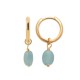 Boucles d'oreilles Plaqué Or 18 carats pendants pierres amazonite 