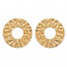 Boucles d'oreilles Plaqué Or 18 carats cercles travaillés 