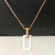 Collier plaqué or rose 18 carats pendentif céramique blanche sur chaine 