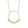 Collier Plaqué Or 18 carats pendentif anneau décoré