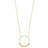 Collier Plaqué Or 18 carats pendentif anneau décoré
