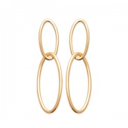 Boucles d'oreilles Plaqué Or 18 carats pendantes maillons chaine