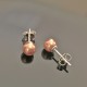 Clous d'oreilles perles nacrées swarovski or rose 6 mm et argent 925/000