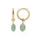 Boucles d'oreilles Plaqué Or 18 carats pendantes quartz vert