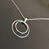 Collier argent 925/000 pendentif anneaux sur fine chaine 42 cm