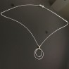 Collier argent 925/000 pendentif anneaux sur fine chaine 42 cm