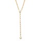 Collier Plaqué Or 18 carats et zirconium pendant chainette Forme Y