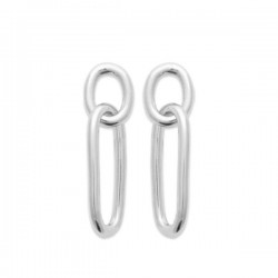 Boucles d'oreilles argent massif 925/000 tendance maillons de chaine