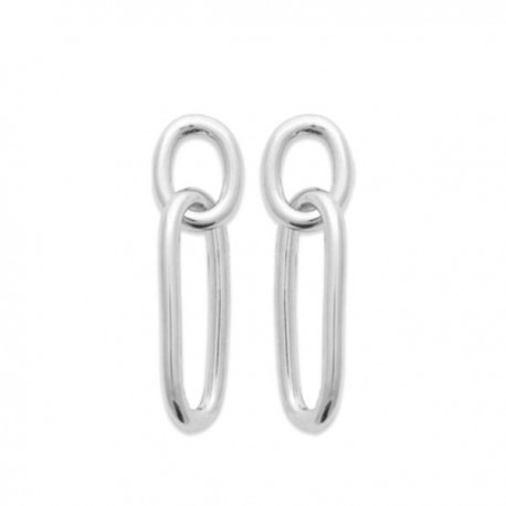 Boucles d'oreilles argent massif 925/000 tendance maillons de chaine