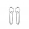 Boucles d'oreilles argent massif 925/000 tendance maillons de chaine