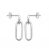 Boucles d'oreilles argent massif 925/000 tendance maillons de chaine