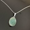 Collier argent 925/000 pendentif pierre aventurine naturelle sur chaine