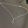 Collier argent 925/000 pendentif pierre améthyste naturelle sur chaine