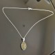 Collier argent 925/000 pendentif pierre labradorite naturelle sur chaine