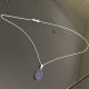 Collier argent 925/000 pendentif pierre lapis lazuli naturelle sur chaine