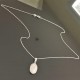 Collier argent 925/000 pendentif pierre de lune naturelle sur chaine