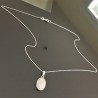 Collier argent 925/000 pendentif pierre de lune naturelle sur chaine