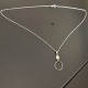 Collier argent massif 925/000 rhodié pendentif anneau sur fine chaine 