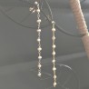 Boucles d'oreilles argent 925/000 pendantes chainettes perles de culture