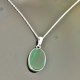 Collier argent 925/000 pendentif pierre naturelle malachite sur chaine