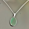 Collier argent 925/000 pendentif pierre naturelle malachite sur chaine