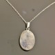 Collier argent 925/000 pendentif pierre de lune naturelle sur chaine 