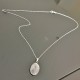 Collier argent 925/000 pendentif pierre de lune naturelle sur chaine 