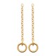 Boucles d'oreilles Plaqué Or 18 carats pendantes chainettes anneaux