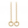 Boucles d'oreilles Plaqué Or 18 carats pendantes chainettes anneaux