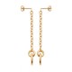Boucles d'oreilles Plaqué Or 18 carats pendantes chainettes anneaux